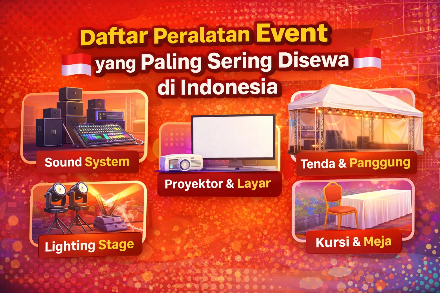 Daftar Peralatan Event yang Paling Sering Disewa di Indonesia